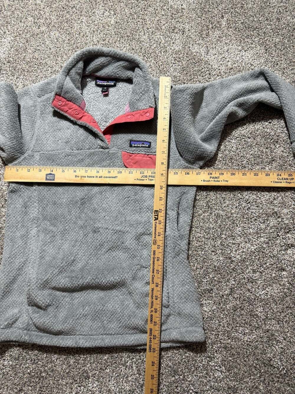 Patagonia Women's Re-Tool Snap-T Fleece Pullover Gray Pink Size XS - Picture 6 of 6